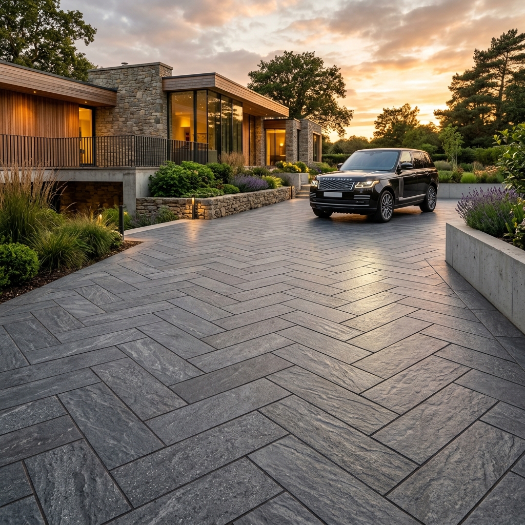 Modern Parking Tiles Driveway
